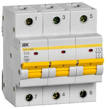 Выключатель автоматический ВА МОД ВА47-100МА без теплового расцепителя 3П 16А 10кА D IEK