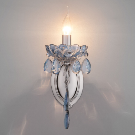 Классическое хрустальное бра 1*E14 60Вт хром IP20 Escada (10109/1 хром) Eurosvet