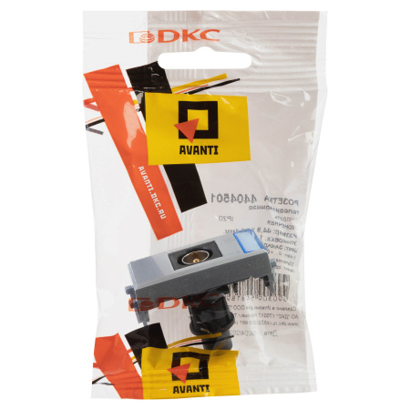 Розетка TV одиночная модульная, "Avanti", "Закаленная сталь", 1 модуль DKC