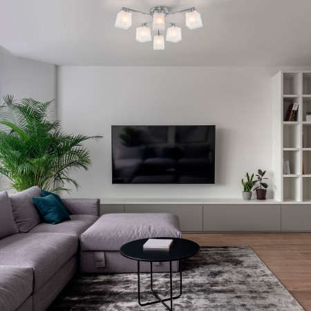 Потолочная люстра с плафонами 6*E27 40Вт хром IP20 (30162/6 хром) Eurosvet