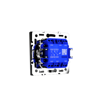 Проходной переключатель встраиваемый Voltum S70 двухклавишный с подсветкой 10А, (черный матовый)
