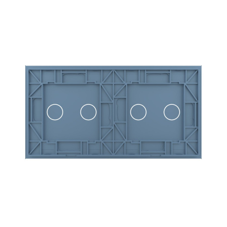 Панель для двух сенсорных выключателей, 4 клавиши (2+2), цвет синий, стекло Livolo