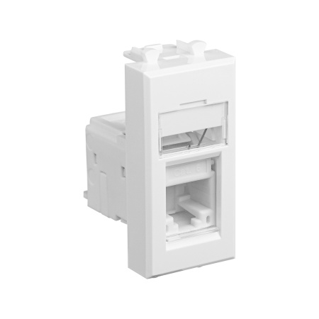Компьютерная розетка RJ-45 модульная, кат.6, "Avanti", "Белое облако", 1 модуль DKC