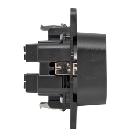 Стокгольм Механизм Розетки 2-местной с/з 16А черный с защ, штор, EKF