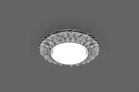 Светильник встраиваемый с белой LED подсветкой Feron CD4026 потолочный GX53 без лампы прозрачный