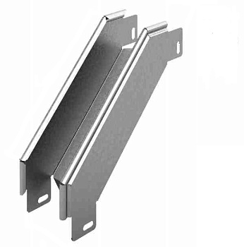 Угловой соединитель внешний к лотку УЛ 600х50, толщ. 1,0 мм, гор. цинк Ostec