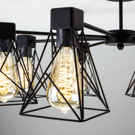 Потолочная люстра в стиле лофт 5*E27 60Вт черный IP20 Trappola (70107/5 черный) Eurosvet