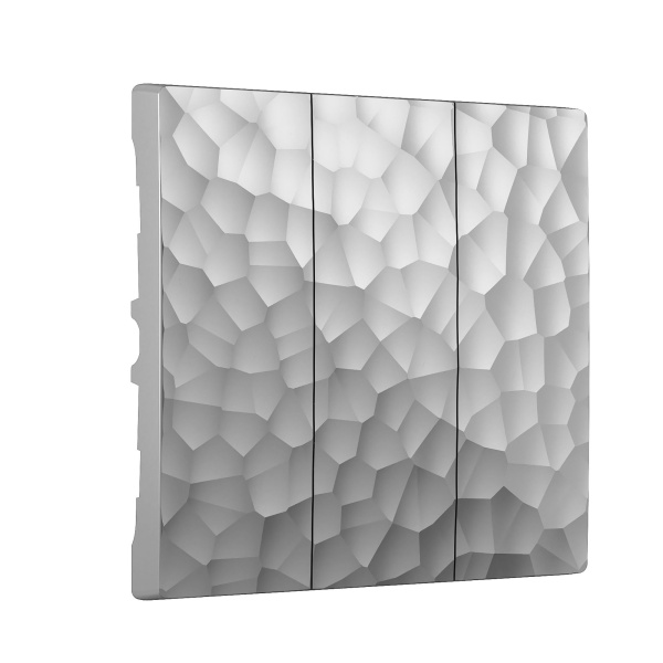 Набор клавиш для выключателя трехклавишного (серебряный) Hammer СУ IP20 Werkel