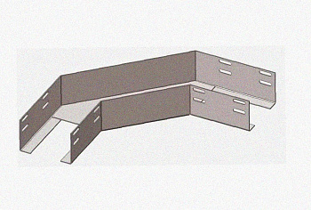 Лоток угловой глухой КГГ 200х100-90 У3 поворот на 90, окрашенный, S1,0