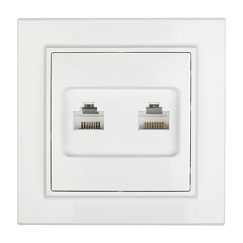 Минск Розетка RJ-45+Phone СП белая EKF