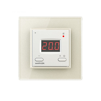 Терморегулятор Welrok AZ Wi-Fi для рамки LIVOLO с электронным управлением, датчик пола 3 м, цвет белый с жемчужной рамкой