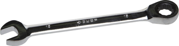 Комбинированный гаечный ключ трещоточный 15 мм, ЗУБР