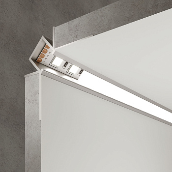 Встраиваемый угловой алюминиевый профиль (внутренний угол) для светодиодной ленты серый (a053634) Elektrostandard