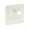 Валенсия Лицевая панель розетки RJ-45 1-местная жемчуг EKF