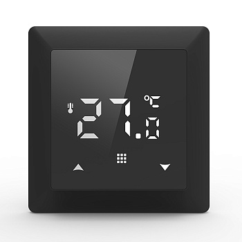 Donel Термостат электронный с датчиком пола, 16 A, 55*55 мм., черное стекло, серия DTEF