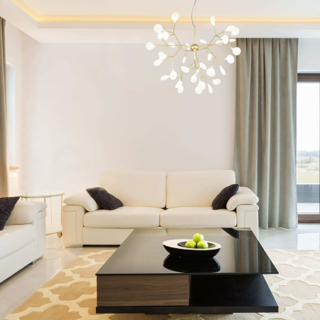 Умный подвесной светильник 36*G4 3Вт перламутровое золото IP20 Foglia (342 золото / белый) Bogate's