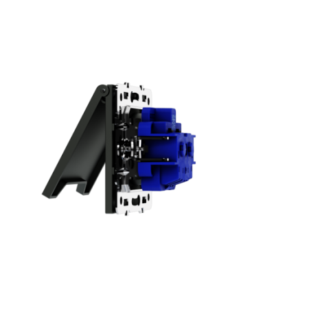 Розетка встраиваемая Voltum S70 с заземлением, защитными шторками и крышкой 16А, (титан)