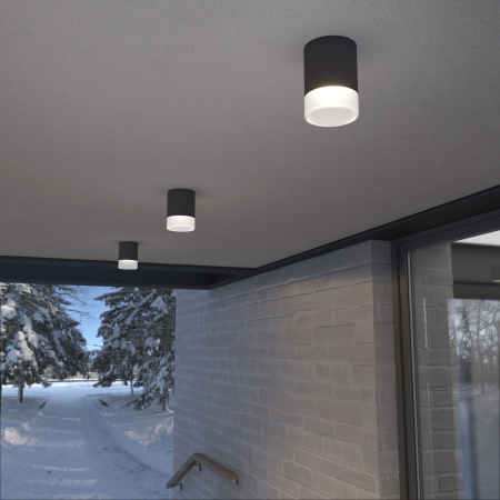 Накладной светодиодный влагозащищенный светильник 15Вт 4000К черный IP54 (a057159) Elektrostandard