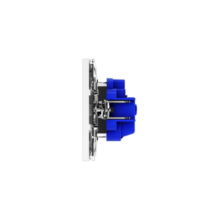 Розетка встраиваемая Voltum S70 с заземлением и защитными шторками, 16А, (белый глянцевый)