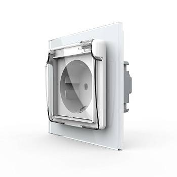 Розетка с крышкой 1 модуль Белая Livolo