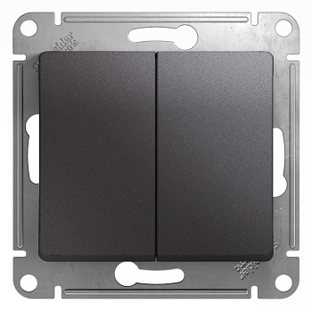 GLOSSA  Механизм выключателя СУ 2-кл 10А графит IP20 Schneider Electric