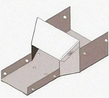 Лоток переходной замковый ЛПЗ 100х100-50х50 УХЛ1, оцинкованный лист, S1,5