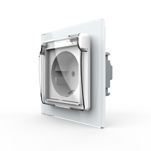 Розетка с крышкой 1 модуль Белая Livolo