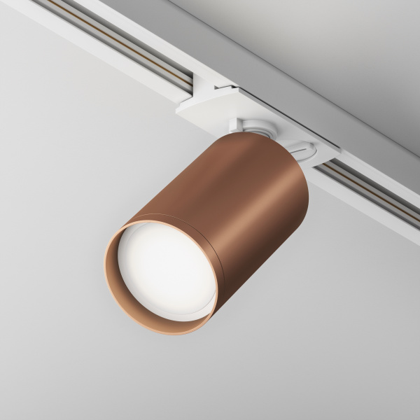 Трековый светильник 1*GU10 10Вт Белый и Медь матовая IP20 Single phase track system Unity TR020-1-U-GU10-WC Technical Maytoni