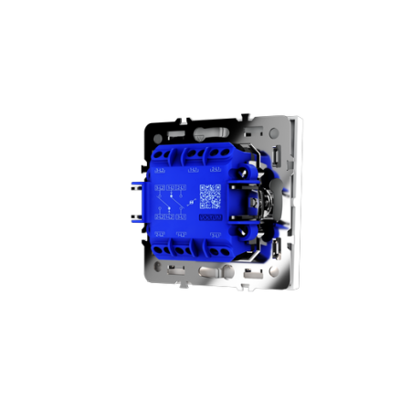Проходной переключатель встраиваемый Voltum S70 двухклавишный с подсветкой 10А, (белый матовый)