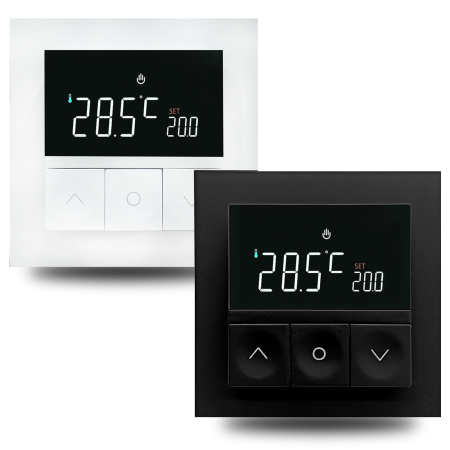 Donel Термостат с датчиком пола, программируемый с Wi-Fi, 16 A, 55*55 мм.белый, клавиши настройки, серия DTEF