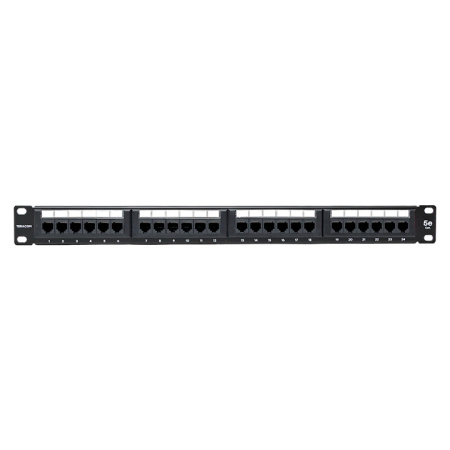 Патч-панель TERACOM 19'' Cat,5E 1U неэкранированная UTP 24 порта RJ-45 110 IDC EKF