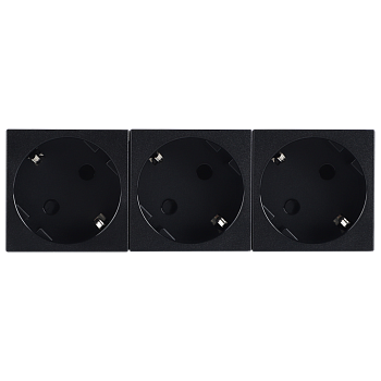 Donel Розетка 3х2К+З нем.ст., 45 гр., с з/ш, черн. матовая (135х45мм), серия (тип) DF6