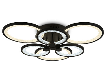 Светильник потолочный светодиодный с пультом FA4092/3+3 BK черный 100W 3000K+6400K/4200K/6400K+3000K 620*570*120 (ПДУ ИК) Ambrella Light