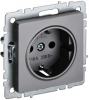 BRITE Розетка 1-местная с з/з без защитных шторок 16А РС11-1-0-БрС сталь IEK