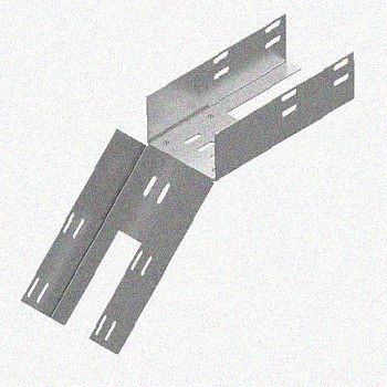Лоток перфорированный КС 100х100-45 УТ1,5 для поворота трассы вниз на 45, горячее цинкование S1,5