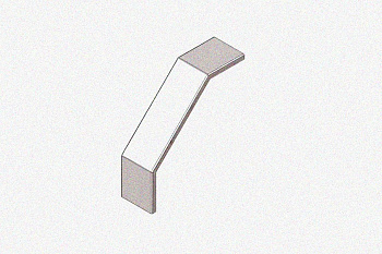 Крышка лотка замкового КЛСЗ 50х50-90 УТ1,5 для поворота трассы вниз на 90, оцинкованный лист S1,5