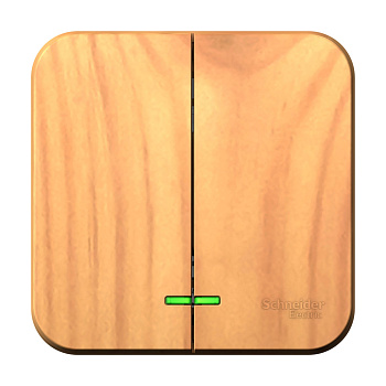 BLANCA Выключатель ОУ 2 кл. с подсветкой 10А ясень IP20 Schneider Electric