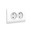 Розетка б/з со шторками двойная, 16А, белый NEW3-E CHINT