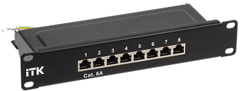 ITK 1U патч-панель кат.6A STP 8 портов 10" (Dual IDC)