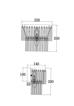 Бра 1*E14 40Вт Хром IP20 Colonne MOD093WL-01CH Maytoni