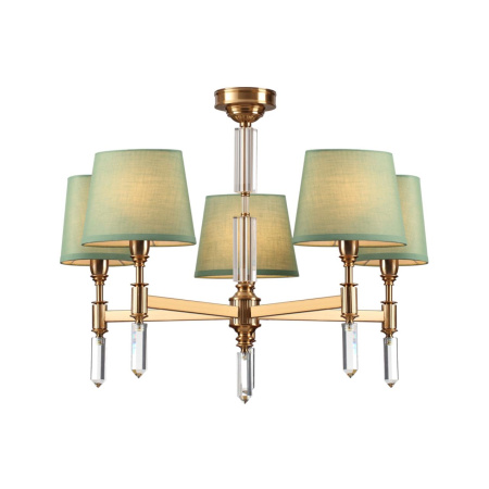 Люстра E14 5*40W LONDON бронзовый/зеленый/абажур ткань ODEON LIGHT