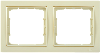 Рамка 2-местная квадратная РУ-2-БК BOLERO Q1 кремовый IEK