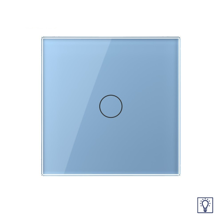 Одноклавишный сенсорный Адаптивный диммер 1 пост, цвет синий Livolo