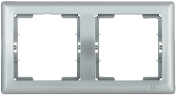 Рамка 2-местная горизонтальная РГ-2-БС BOLERO серебряный IEK
