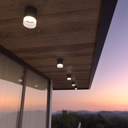 Накладной светодиодный влагозащищенный светильник 15Вт 4000К черный IP54 (a057159) Elektrostandard