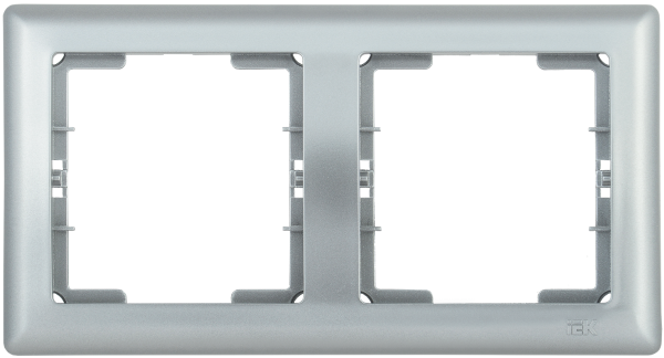 Рамка 2-местная горизонтальная РГ-2-БС BOLERO серебряный IEK