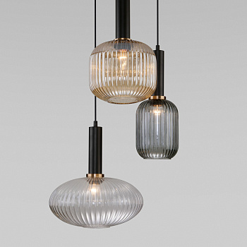 Подвесной светильник со стеклянными плафонами 3*E27 40Вт черный IP20 (50183/3 черный) Eurosvet