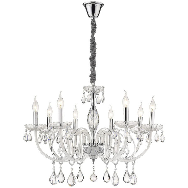 Люстра подвесная Хром, Белый E14 8*40Вт WE171.08.103 WERTMARK