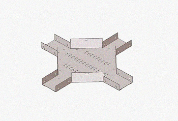 Лоток крестообразный замковый глухой КМЗГ 200х100 УТ1,5, оцинкованный лист, S0,8