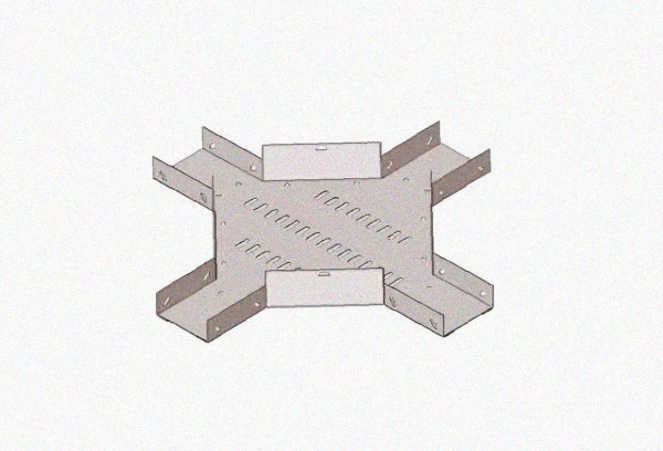 Лоток крестообразный замковый глухой КМЗГ 200х100 УТ1,5, оцинкованный лист, S0,8